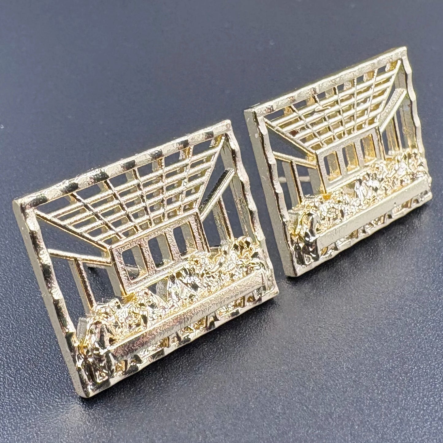 Hip Hop Style nugget earrings for man woman last supper jesus stud earrings Rock and roll jewelry punk 14k gold plated