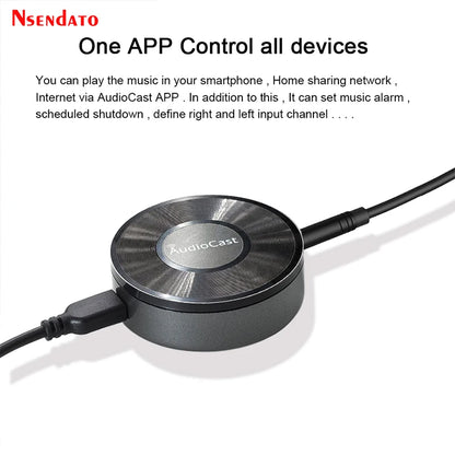 M5 AudioCast for Airplay Wireless Music Audio Speaker Receiver 2.4G WIFI Hifi Music for DLNA Airplay Adapter Spotify Streamer