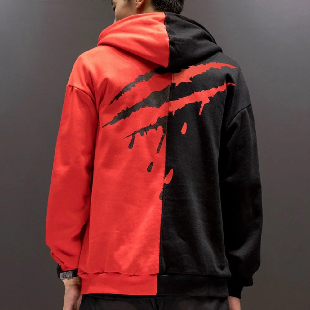 Harajuku Sweatshirt Men Fashion Clothing Streetwear Hip Hop Patchwork Sweatshirts Casual Clothes For Men 2023 Brand New y2k tops