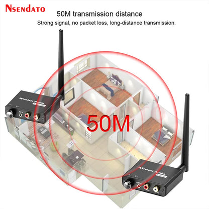 2.4G Digital Wireless Wifi Music Adapter 50M Wireless Audio Transmitter and Receiver Kit with 3.5mm R/L AUX for TV Box DVD PC