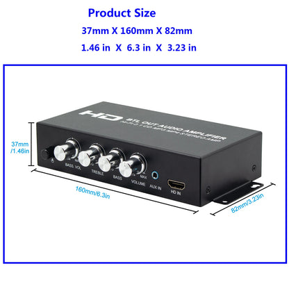 Audio Power Amplifier 80Wx2 Subwoofer HI-FI 2.1CH Audio RCA AUX HDMI Amplifier Stereo Bass Sound Bass MP3 Car Power Amp