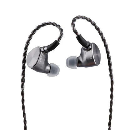 Black and silver 7Hz Legato Headphone 2DD dual dynamic driver earphones with braided 078mm 2pin cable model ieg 10