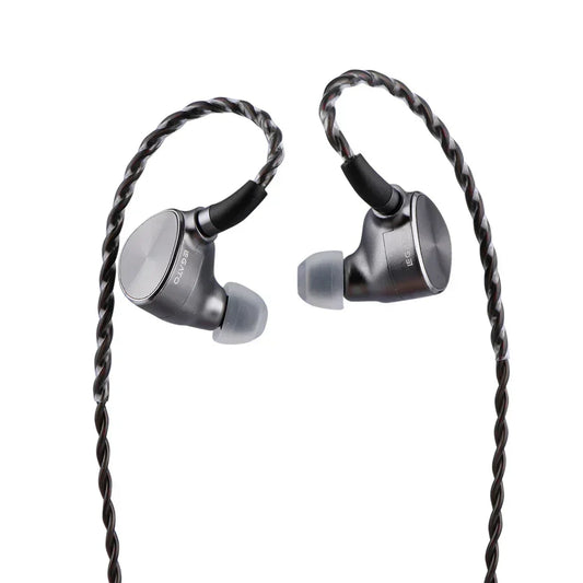 Black and silver 7Hz Legato Headphone 2DD dual dynamic driver earphones with braided 078mm 2pin cable model ieg 10
