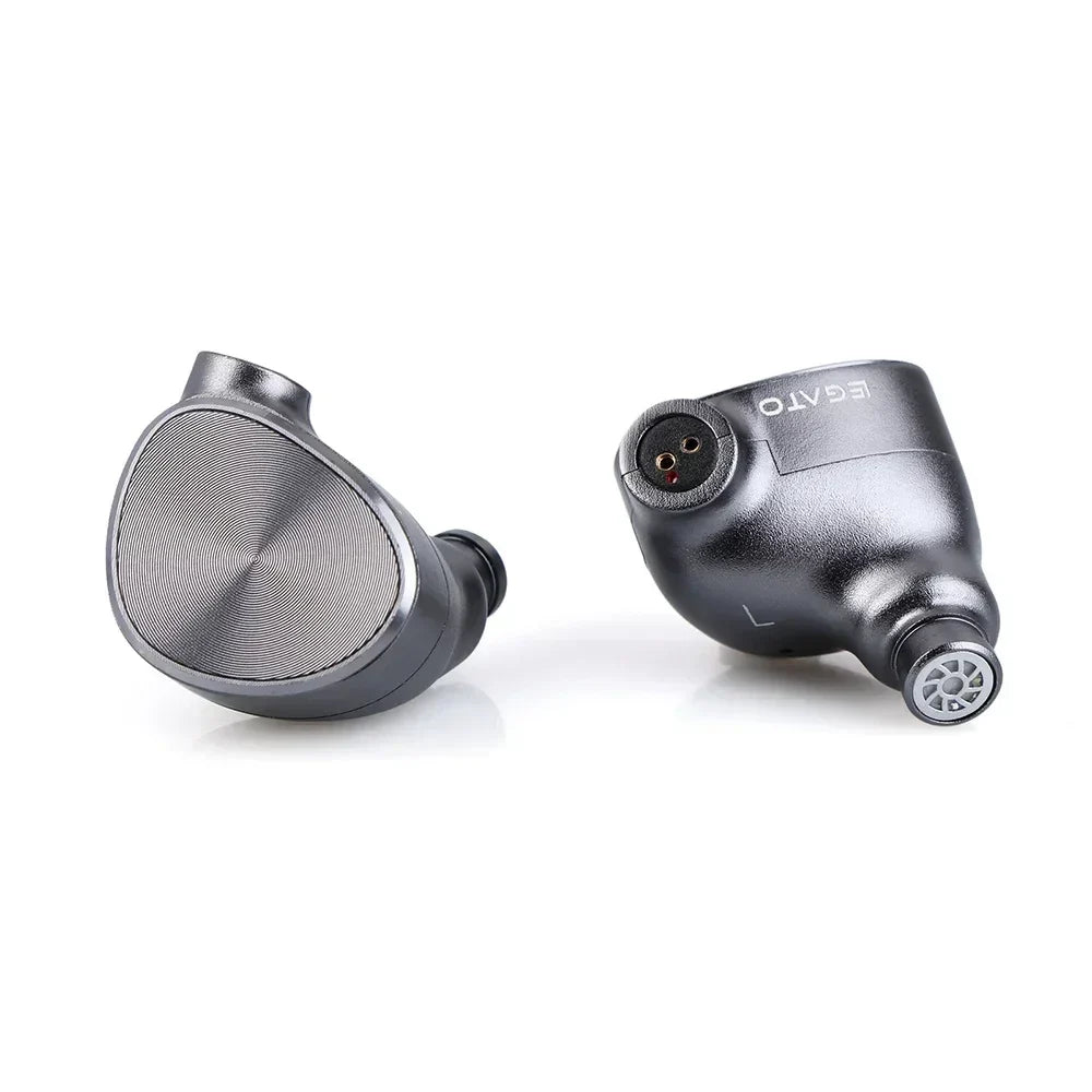 Dark gray metallic 7hz legato headphone 2dd in ear dual dynamic driver earphone with detachable occ 0.78mm 2pin cable