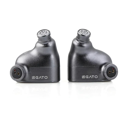A pair of matte black 7hz legato headphone 2dd dual dynamic driver iem with detachable occ 0.78mm 2pin cable