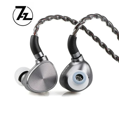 Silver and black 7hz legato headphone 2dd hi fi iem monitor dual dynamic driver earphone with brushed metal housing