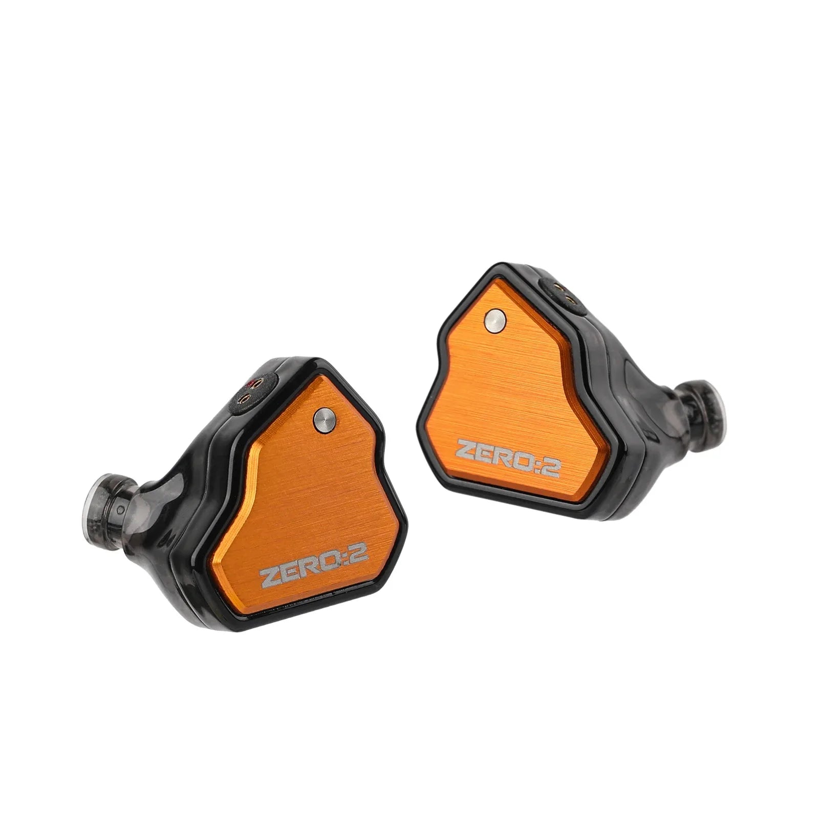 Orange and black 7hz x crinacle zero 2 iem wired earbuds with brushed metal finish and 10mm dynamic driver