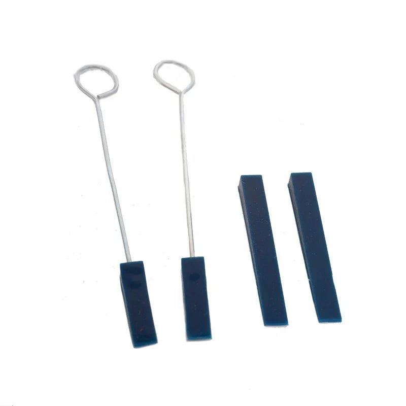 Silver wire hooks with dark blue plastic bases in 7pcs set professional piano tuning tuner tuning lever wrench kit