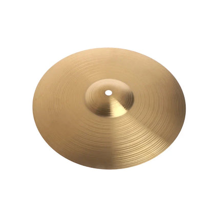 Golden 12inch brass cymbals percussion drum alloy crash cymbal with concentric grooves and central hole for beginners
