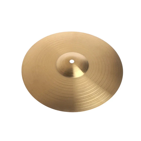 Golden 12inch brass cymbals percussion drum alloy crash cymbal with concentric grooves and central hole for beginners