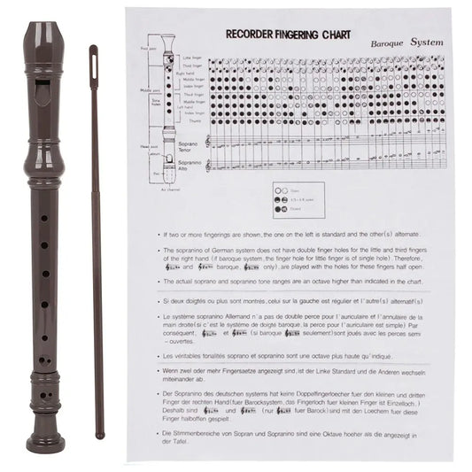 Dark brown abs plastic 8 hole clarinet long flute j32 vertical flute musical instrument with matching cleaning rod