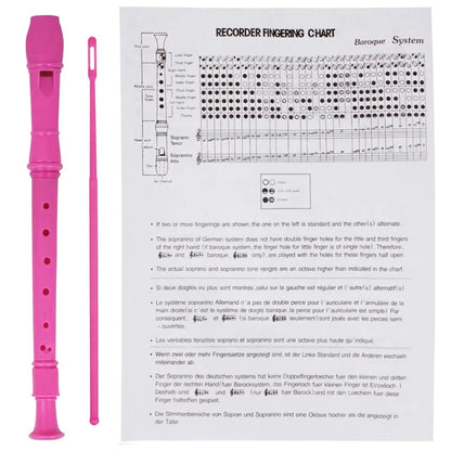 A bright pink abs 8 hole clarinet long flute j32 vertical flute musical instrument for children beginners