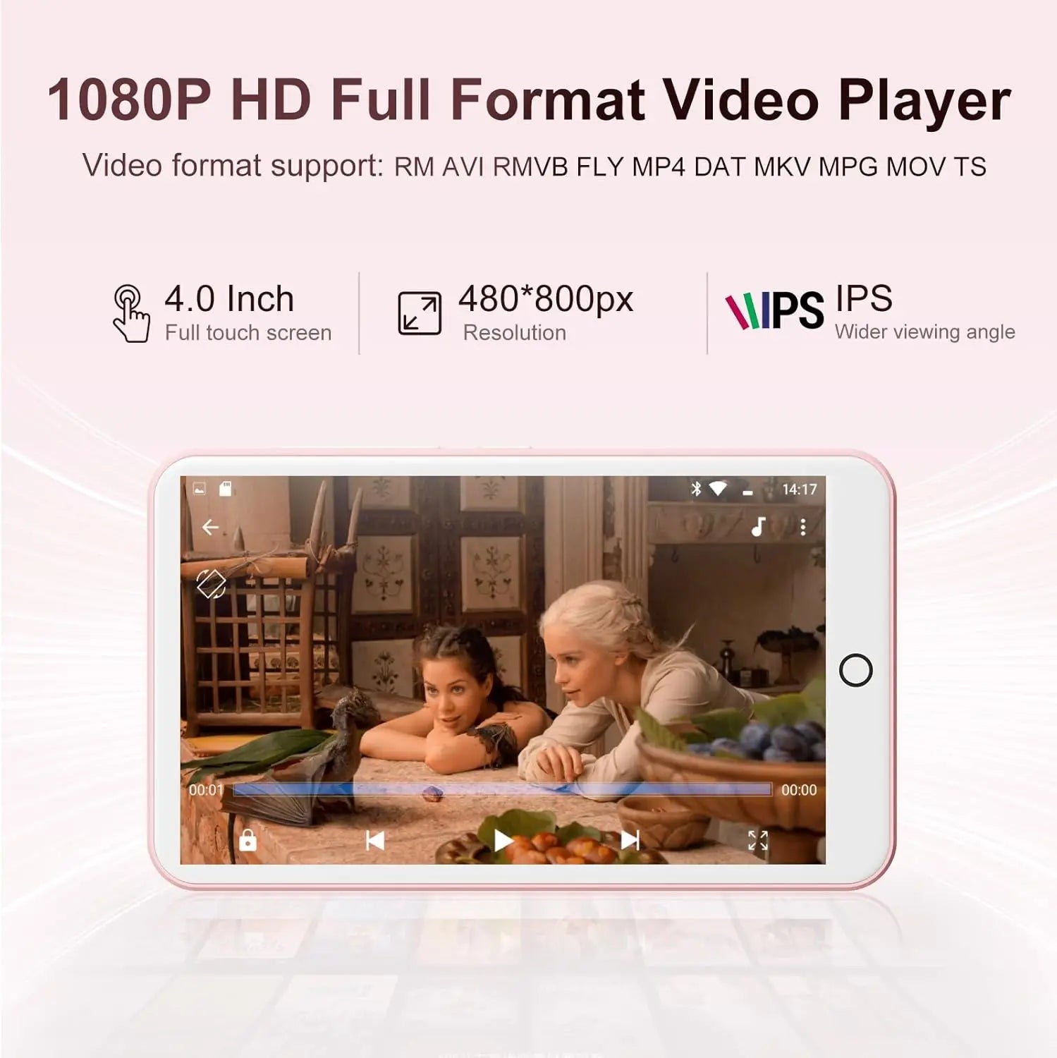 White 4.0-inch ips touchscreen mp3 player android with speakers fm radio and radio ebooks capacity up to 512gb