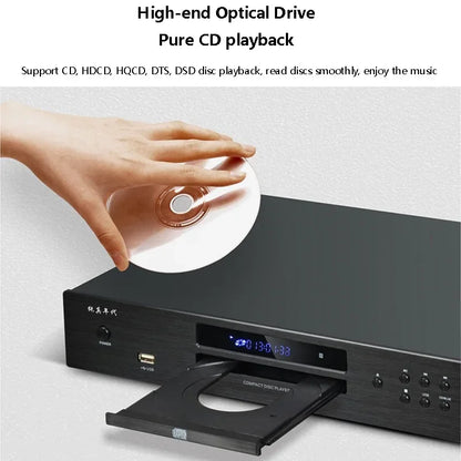 Audiophile HIFI CD Player Bluetooth 5.0 USB Lossless Music Player Balanced Digital Optical Coaxial Output DTS Music Turntable