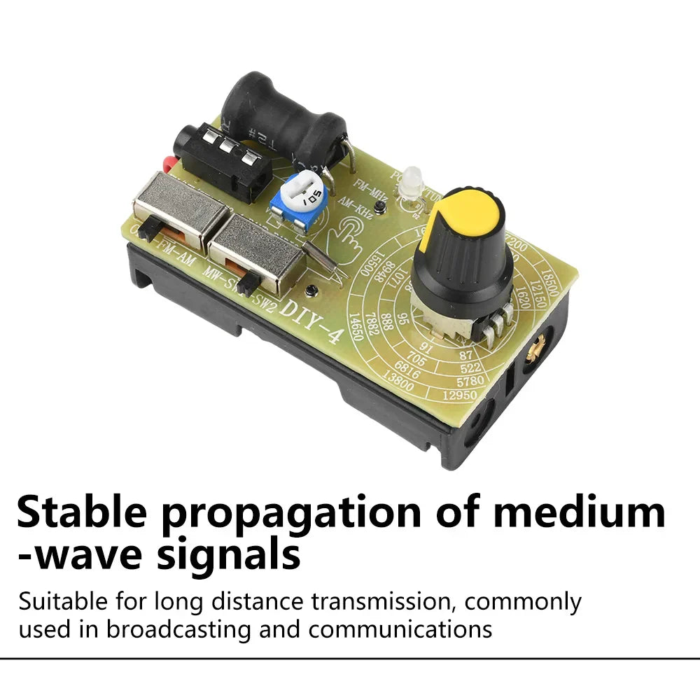 Green circuit board of 87-108MHz am fm medium wave frequency modulation two bands stereo digital tuning headphone radio kit