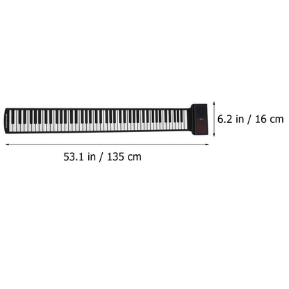 Black and white keys foldable portable rechargeable electronic piano with usb wireless connectivity and digital display