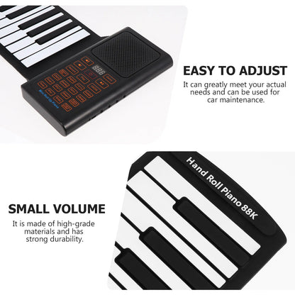 Black and white 88 keys foldable portable rechargeable electronic piano with usb wireless connectivity for music play
