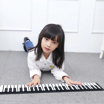 Black and white keys foldable portable rechargeable electronic piano with usb wireless connectivity and flexible design