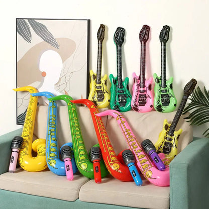 15Pcs Inflatable Instruments Toy Music Balloons Set Simulation Instrument Guitars Saxophones Microphones Party Toy