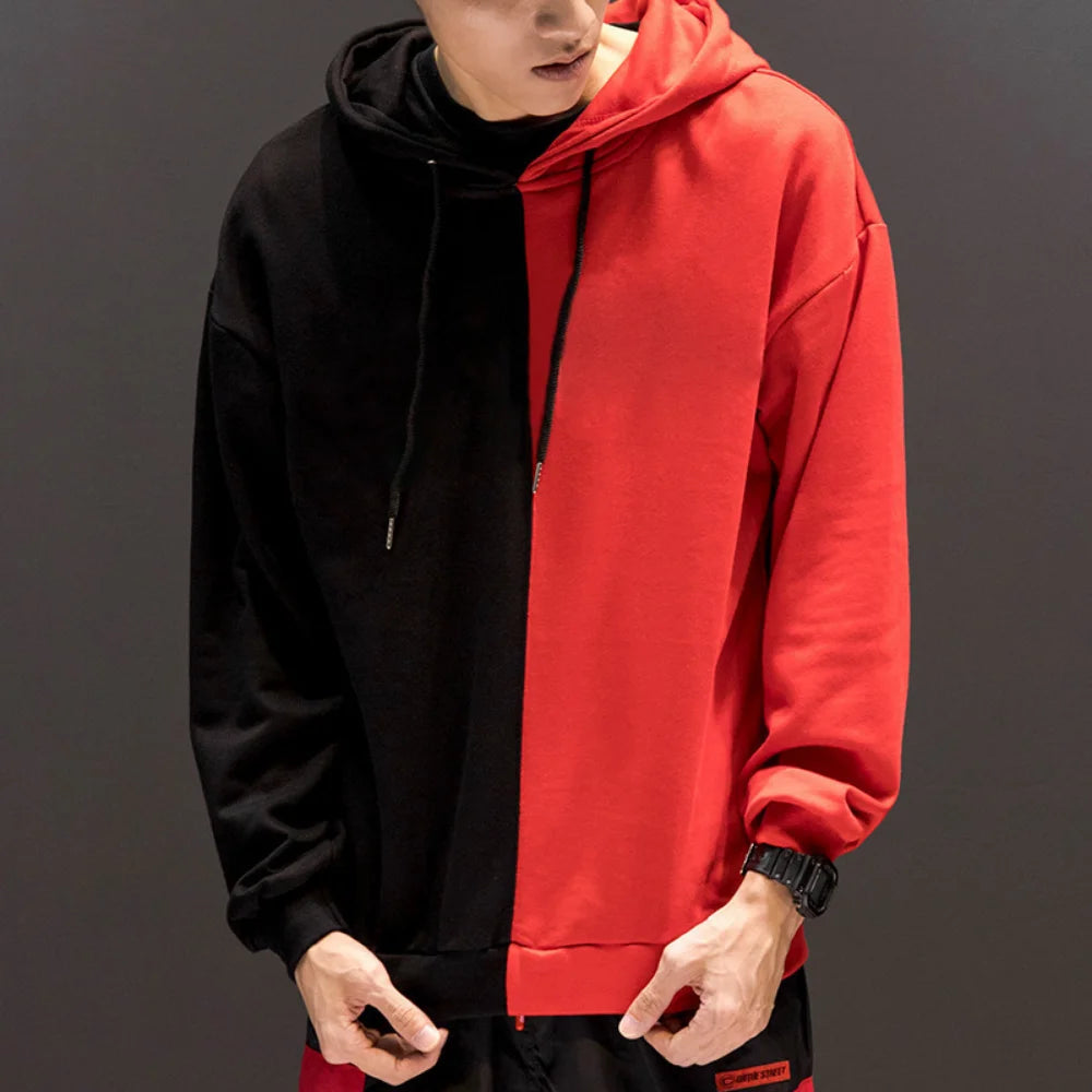 Harajuku Sweatshirt Men Fashion Clothing Streetwear Hip Hop Patchwork Sweatshirts Casual Clothes For Men 2023 Brand New y2k tops