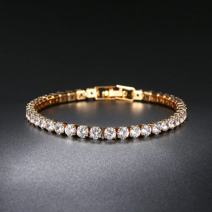 Hiphop Tennis Bracelet Homme Iced Out 3/4/5mm Cubic Zirconia Mens Crystal Chain on The Hand Hip-hop Streetwear Jewelry Male