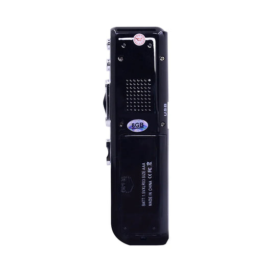 Black rectangular digital voice recorder with matte finish 8gb voice activated usb port for telephone audio recording interview