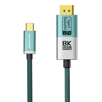 Teal and silver 8k 60hz cable bidirectional usb c to hdmi adapter compatible with macbook pro ipad imac thunderbolt