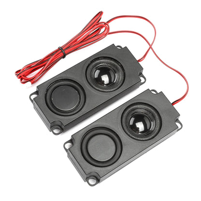 Black rectangular 8Ω 5W magnetic speaker with heavy bass 40mm dual drivers and red wiring for tv monitor promotional offer
