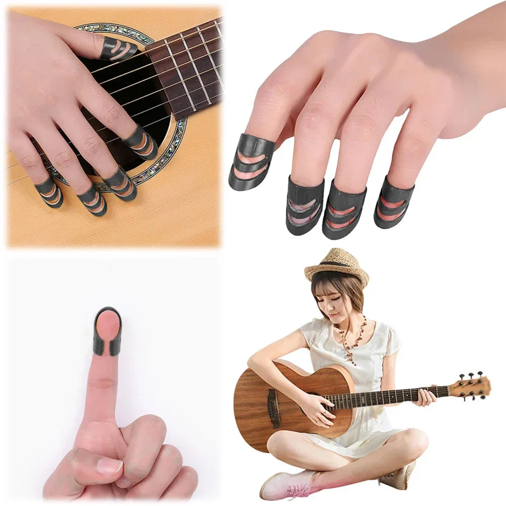Black alaska picks plectrums with cut-out designs stringed instrument finger guitar finger covers for acoustic electric guitar