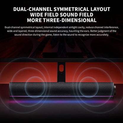New XIAOMI Redmi Computer Speaker Four-Unit Two-Channel Stereo RGB Ambient Light Bluetooth 5.0 Built-in Microphone Knob Control