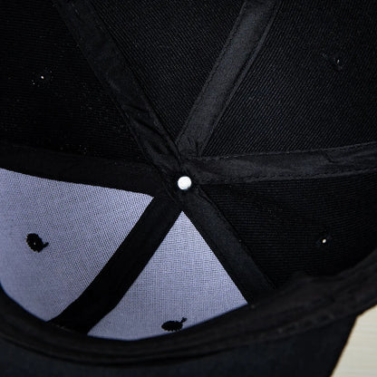 Hip-hop style baseball cap with a flat top, color patching, letter embroidery. Suitable for both women and men