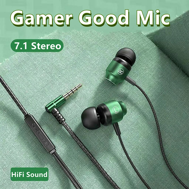 Metal Magnetic Gaming Earbuds 90° L Elbow Digital Type-C/3.5MM AUX 9D Surround HIFI Heavy Bass Music Headset For Samsung Android
