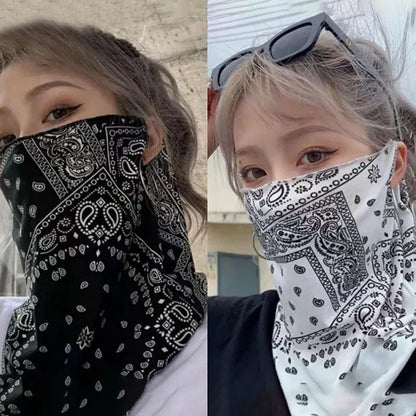 Fashion Punk Sunscreen Mask For Men Women Summer Face Neck UV Protection Ear Scarf Hip Hop Outdoor Sports Cycling Bandana Scarfs