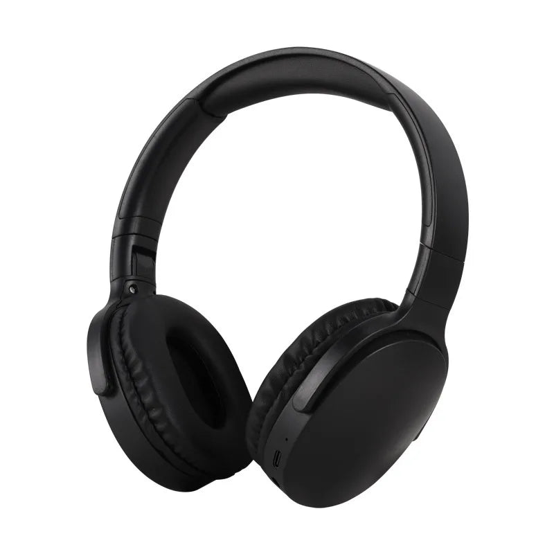 Black over-ear surround sound wireless bluetooth headphones with padded earcups and headphones deep bass for gaming and sports