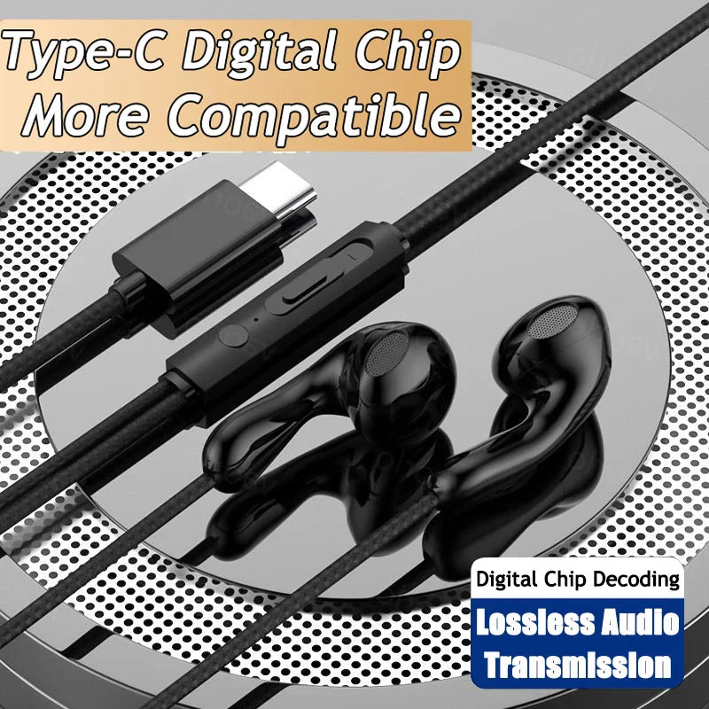 Black 9dhifi heavy bass digital chip headsets with ergonomic in-ear design and matte control module for bass stereo sport use
