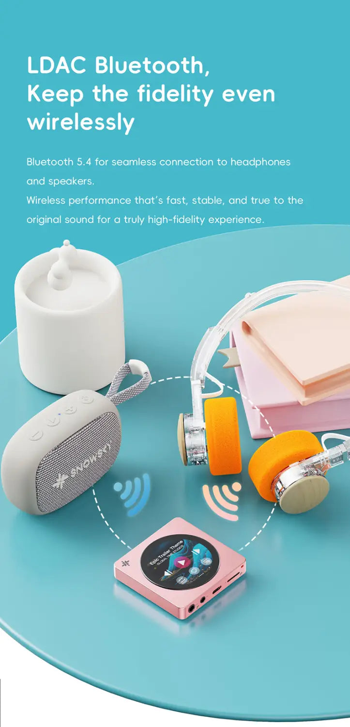 FIIO DISC Portable HiFi Music Player Dual DAC Player with 3.5mm & 4.4mm Outputs Bluetooth 5.4 LDAC Round Touchscreen