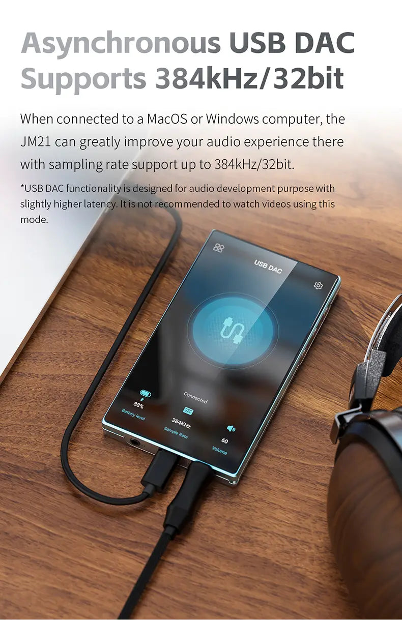 FiiO JM21 Hi-Res Music Player Portable Lossless MP3 Players with Snapdragon 680 Bluetooth WiFi USB DAC