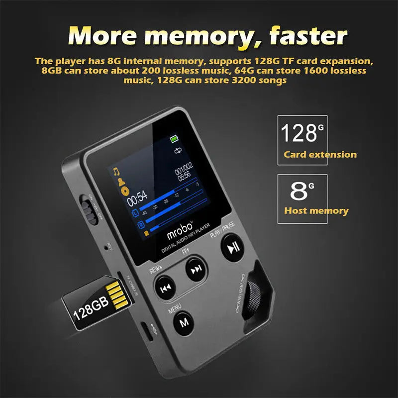 C5 8GB Lossless Bluetooth MP3 Music Player Zinc Alloy Body,Rotary Controls,Wireless Connection,FM Radio,Voice Recorder