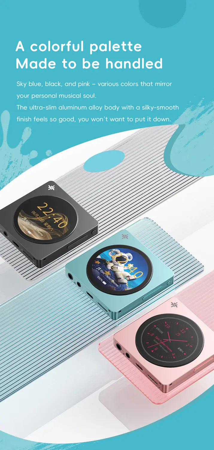 FIIO DISC Portable HiFi Music Player Dual DAC Player with 3.5mm & 4.4mm Outputs Bluetooth 5.4 LDAC Round Touchscreen