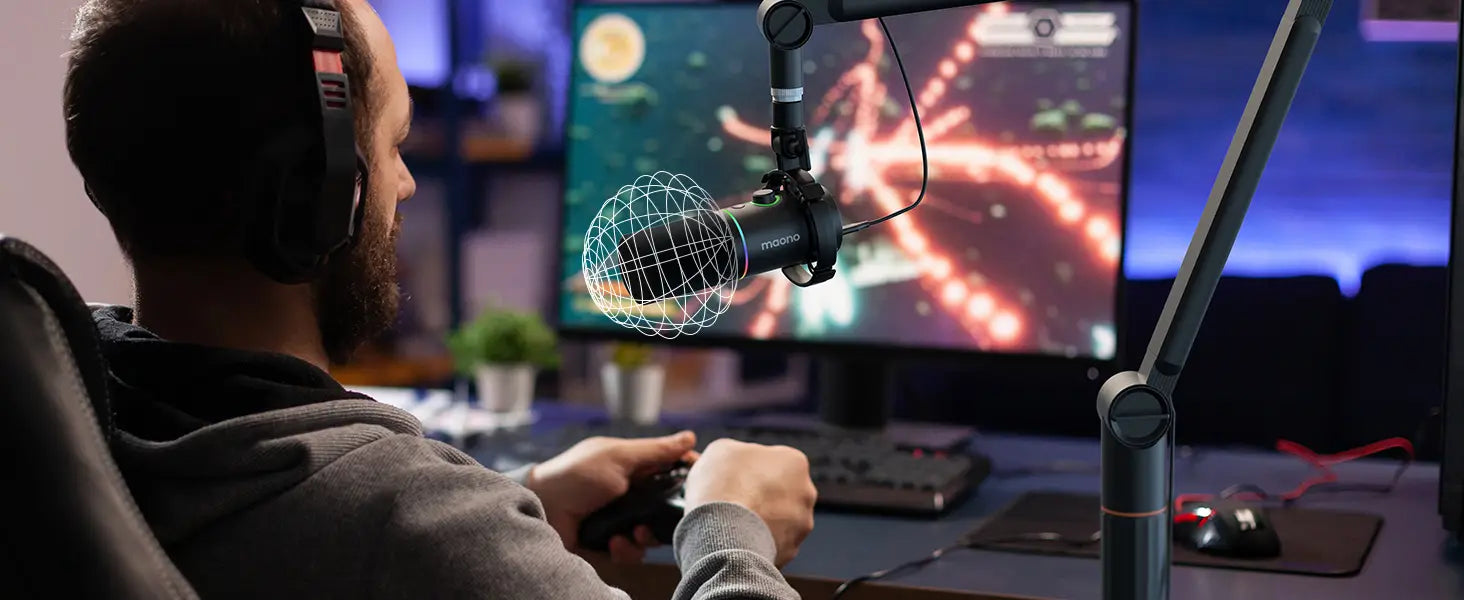 maono PD200X XLR\USB Dynamic Microphone for Gaming Recording Streaming Youtube Metal Mic with Software Tap-to-Mute Gain Knob