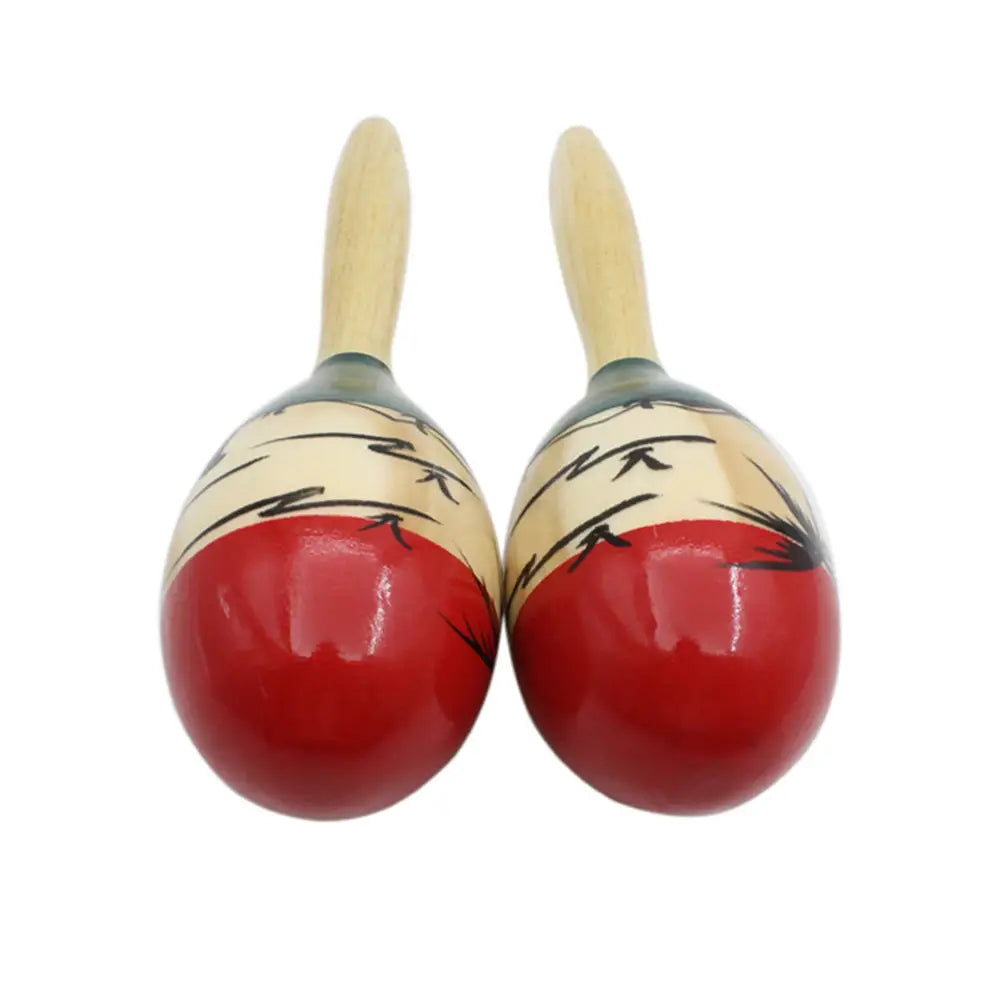 Maracas 1Pair Wooden Large Maracas Rumba Shakers Rattles Sand Hammer Percussion Instrument Musical Toy for Children Party Games
