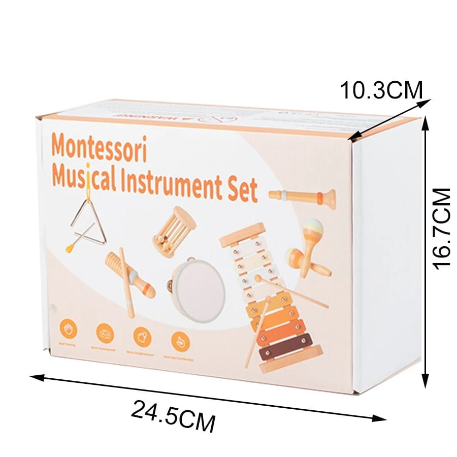 Baby Musical Instruments Montessori Wooden Toys,Percussion Xylophone Set for Toddlers,Preschool Educational Gifts