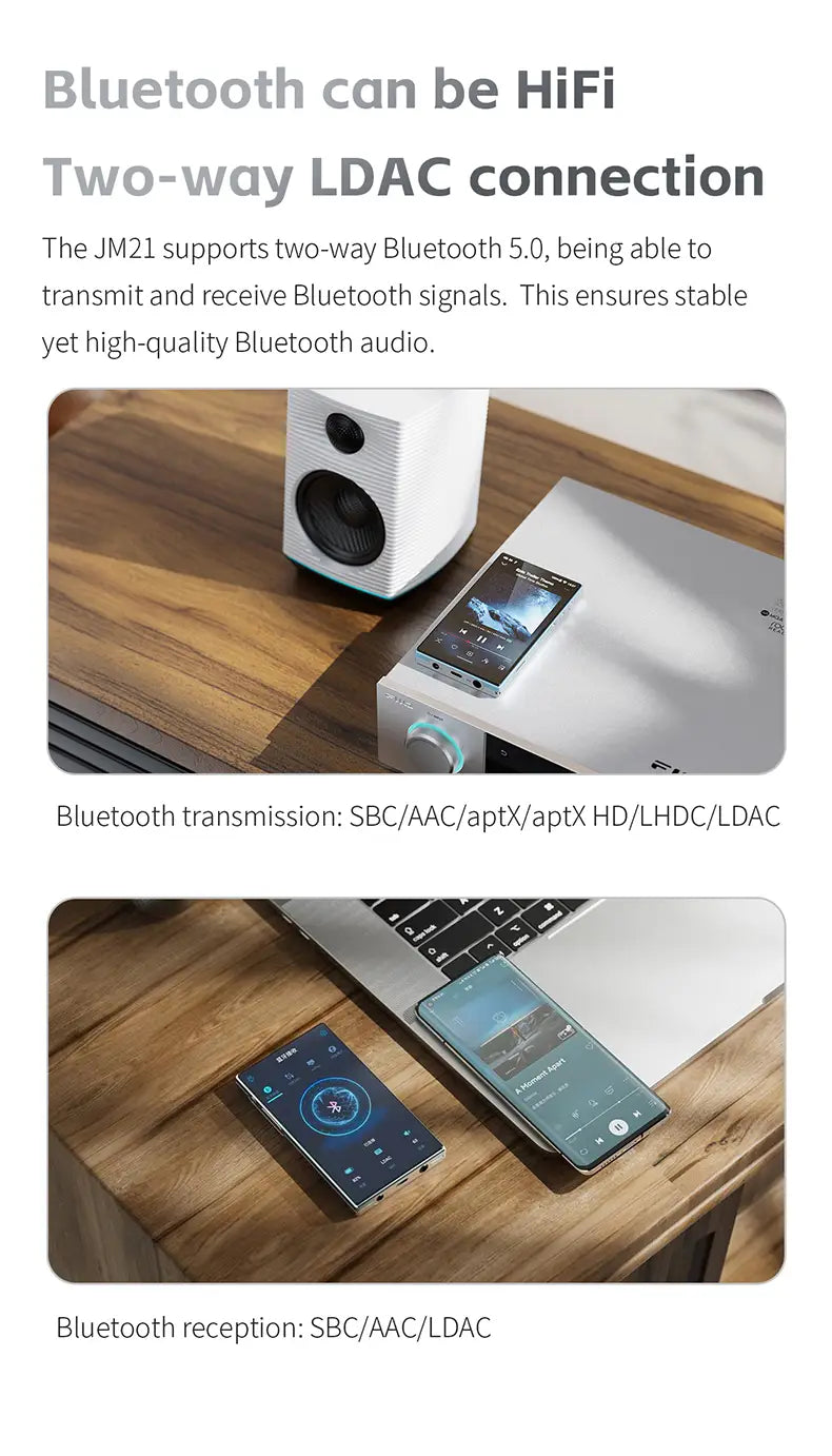 FiiO JM21 Hi-Res Music Player Portable Lossless MP3 Players with Snapdragon 680 Bluetooth WiFi USB DAC