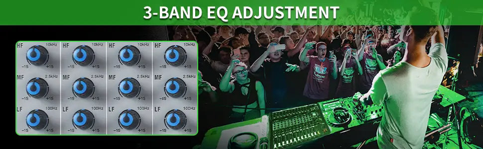 Audio Mixer CT 8 Channel Sound Board Mixing Console Audio Interface PC USB Bluetooth Phantom Digital Effect DJ Live Studio Stage