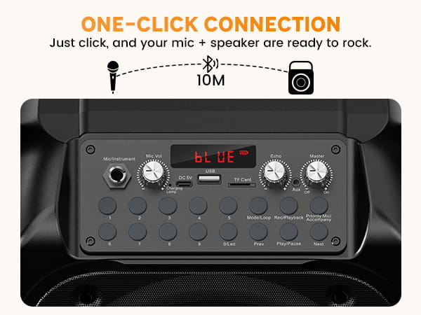 T26 Karaoke Machine for Adults Portable Bluetooth Karaoke with 2 Wireless Microphones Echo Adjustment LED Lights