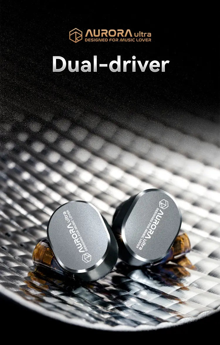 ROSESELSA Aurora Ultra 1DD + 1 Planar Dual-driver Hybrid In-Ear Earphones HiFi Music Gaming Earbuds with 3.5mm to Type C DAC
