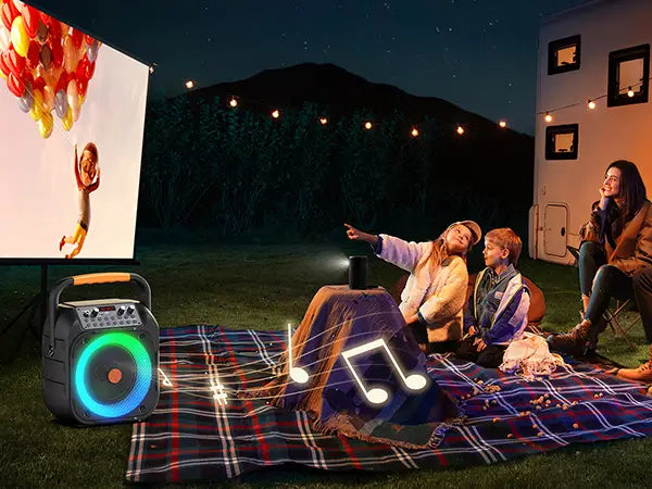T26 Karaoke Machine for Adults Portable Bluetooth Karaoke with 2 Wireless Microphones Echo Adjustment LED Lights