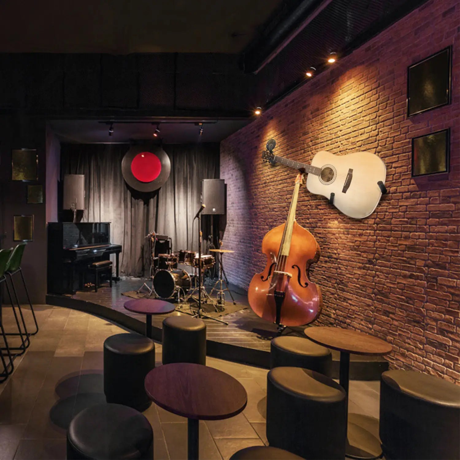 Guitar Wall Mount Holder Stand Horizontal for Music Shop Exhibition Studio,Universal Musical Instrument Hanger Accessory