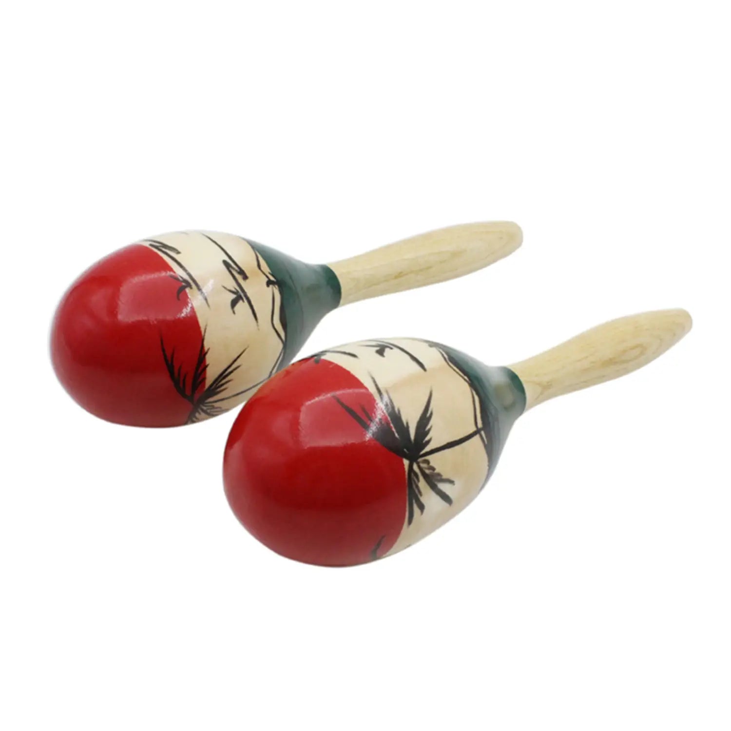 Maracas 1Pair Wooden Large Maracas Rumba Shakers Rattles Sand Hammer Percussion Instrument Musical Toy for Children Party Games