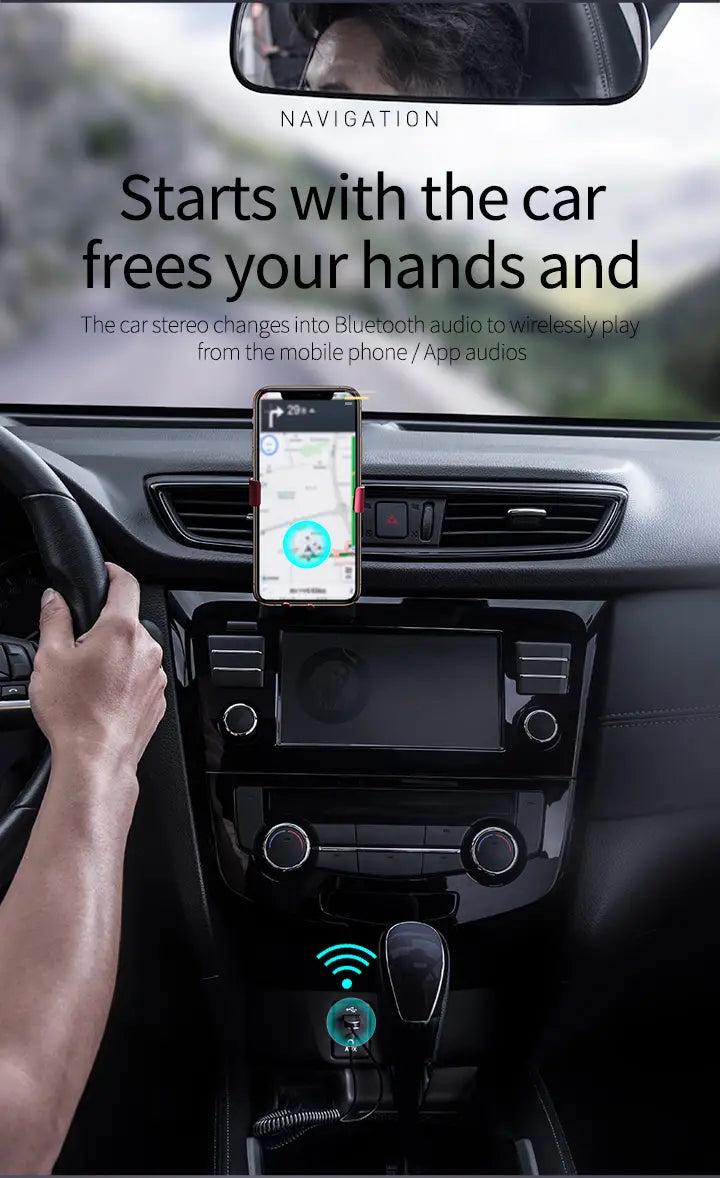 Baseus AUX Bluetooth Adapter Car 3.5mm Jack Dongle Cable Handfree Car Kit Audio Transmitter Auto Bluetooth 5.0 Receiver